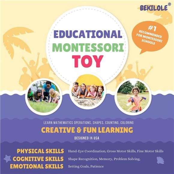 Wooden Number Puzzle for Toddler Activities - Montessori Toys for Toddlers - Picture 5 of 7